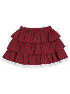 Philosophy di Lorenzo Serafini Kids Check Cotton Skirt With Flounces Philosophy di Lorenzo Serafini Kids Check Cotton Skirt With Flounces - Red
