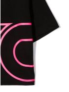 GCDS Mini Black Cotton Cropped T-shirt GCDS Mini Black Cotton Cropped T-shirt - Nero