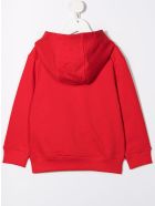 Red Kids Hoodie Black Logo Application Givenchy Red Kids Hoodie Black Logo Application - Rosso