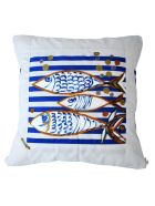 Acrylic Hand Painted Outdoor Cushion 60x60 cm Le Botteghe su Gologone Acrylic Hand Painted Outdoor Cushion 60x60 cm - Red Fantasy