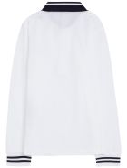Moncler White Cotton Polo Shirt With Logo Patch Moncler White Cotton Polo Shirt With Logo Patch - White