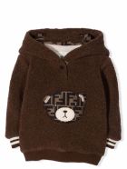 Fendi Sweatshirt With Ff Teddy Logo Fendi Sweatshirt With Ff Teddy Logo - Brown