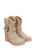 El Vaquero Yara Ankel Boots Inside Wedge In Beige Suede El Vaquero Yara Ankel Boots Inside Wedge In Beige Suede - beige