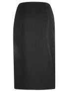 Prada Pleated Detail Midi Skirt Prada Pleated Detail Midi Skirt - Black