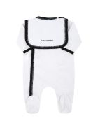 Karl Lagerfeld Kids White Set For Baby Boy With Black Logo Karl Lagerfeld Kids White Set For Baby Boy With Black Logo - White