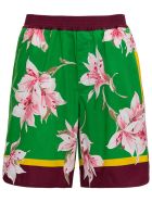 Valentino Multicolor Bermuda Shorts With Floral Print Valentino Multicolor Bermuda Shorts With Floral Print - Green