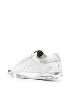 Super-star Man White Sneakers With Glitter Star And Spoiler Golden Goose Super-star Man White Sneakers With Glitter Star And Spoiler