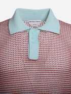 Bottega Veneta Loose Weave Polo Made Of Cotton Bottega Veneta Loose Weave Polo Made Of Cotton - Red, light blue