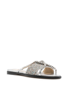 Silver And Multicolor Glitter Aadi Flat Sandal Jimmy Choo Silver And Multicolor Glitter Aadi Flat Sandal