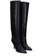 Isabel Marant Lybill High Heels Boots In Black Leather Isabel Marant Lybill High Heels Boots In Black Leather - black