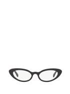 Miu Miu Miu Miu Mu 01sv Black Glasses Miu Miu Miu Miu Mu 01sv Black Glasses - BLACK