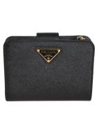 Prada Logo Plaque Wallet Prada Logo Plaque Wallet - Black