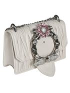 Miu Miu Matelassé Embellished Shoulder Bag Miu Miu Matelassé Embellished Shoulder Bag - White