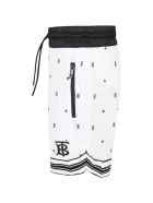 Burberry White Short For Kids With Logos Burberry White Short For Kids With Logos - White