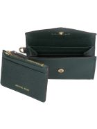 Michael Kors Money Pieces Small Flap-over Leather Wallet Michael Kors Money Pieces Small Flap-over Leather Wallet - green