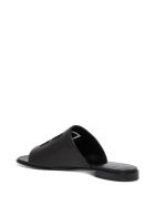Givenchy 4g Slide Sandals In Black Leather With Logo Givenchy 4g Slide Sandals In Black Leather With Logo - Black