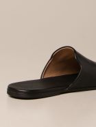 Marsell Flat Sandals Marsèll Spatula Mule In Volonata Leather Marsell Flat Sandals Marsèll Spatula Mule In Volonata Leather - Black