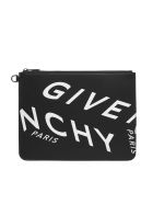 Givenchy Logo Leather Pouch Givenchy Logo Leather Pouch - Black white
