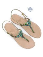 Costa Smeralda Jewel Flip Flops Sandals Dea Sandals Costa Smeralda Jewel Flip Flops Sandals - green
