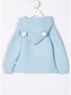 Stella McCartney Kids Light Blue Knitted Hooded Cardigan With Ears Detail Stella McCartney Kids Light Blue Knitted Hooded Cardigan With Ears Detail - Light blue