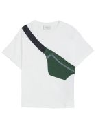 Fendi Jersey T-shirt With Front Belt Bag Print Fendi Jersey T-shirt With Front Belt Bag Print - White