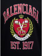 Balenciaga Black Cotton T-shirt With Vintage College Logo Balenciaga Black Cotton T-shirt With Vintage College Logo - Black