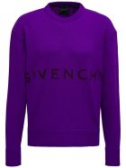 Givenchy Purple Merino Wool Sweater With Logo Givenchy Purple Merino Wool Sweater With Logo - Violet
