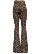Versace Viscose Blend Flared Pants With Monogram Print Versace Viscose Blend Flared Pants With Monogram Print - Metallic