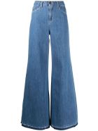 Merci Wide Jeans In Five Pockets Denim Merci Wide Jeans In Five Pockets Denim - Blu