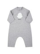 Moncler Grey Babygrow For Baby Kids With Logo Moncler Grey Babygrow For Baby Kids With Logo - Grey