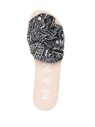Woman Flat Sandals With Knot - Bandana - Black Manebi Woman Flat Sandals With Knot - Bandana - Black - Black bandana