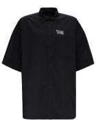 Balenciaga Black Your Logo Here Short Sleeve Poplin Shirt Balenciaga Black Your Logo Here Short Sleeve Poplin Shirt - Black