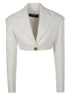 Balmain Single-button Cropped Blazer Balmain Single-button Cropped Blazer - White