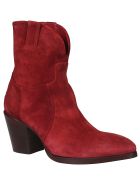 Rocco P. Rear Zip Ankle Boots Rocco P. Rear Zip Ankle Boots - Red