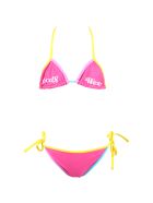 GCDS Mini Fuchsia Bikini For Girl With White Logo GCDS Mini Fuchsia Bikini For Girl With White Logo - Fuchsia