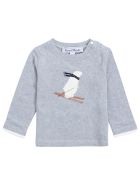 Tartine et Chocolat Long-sleeved Gray Cotton Sweater With Bear Print Tartine et Chocolat Long-sleeved Gray Cotton Sweater With Bear Print - Blu