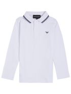 Emporio Armani White Cotton Polo Shirt With Logo Emporio Armani White Cotton Polo Shirt With Logo - White