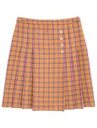 Gucci Orange And Purple Checked Wool Skirt Gucci Orange And Purple Checked Wool Skirt - Orange