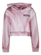 Moschino Chest Logo Painted Hoodie Moschino Chest Logo Painted Hoodie - Pink