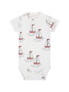 Mini Rodini White Body For Baby Kids With Sailboats Mini Rodini White Body For Baby Kids With Sailboats - White