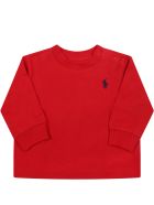 Ralph Lauren Red T-shirt For Baby Kids With Pony Logo Ralph Lauren Red T-shirt For Baby Kids With Pony Logo - Red