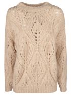 Brunello Cucinelli Perforated Ribbed Sweater Brunello Cucinelli Perforated Ribbed Sweater - Beige