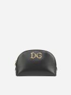Dolce & Gabbana Necessaire Made Of Calfskin With Baroque Dg Logo Dolce & Gabbana Necessaire Made Of Calfskin With Baroque Dg Logo - Black
