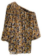 Saint Laurent Floral Silk Asymmetrical Dress Saint Laurent Floral Silk Asymmetrical Dress - Multicolor