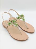 Bagni Di Tiberio Jewel Thong Sandals Dea Sandals Bagni Di Tiberio Jewel Thong Sandals - gold, green