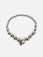 Alexander McQueen Skull Bracelet With Pearls Alexander McQueen Skull Bracelet With Pearls - Mcq0911sil.v.b antil