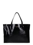 Acne Studios Tote In Black Polyuretan Acne Studios Tote In Black Polyuretan - black
