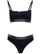 Dolce & Gabbana Black Bikini With Logoed Elastic Band Dolce & Gabbana Black Bikini With Logoed Elastic Band - Black