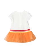Fendi White Dress With Multicolor Logo Fendi White Dress With Multicolor Logo - Gesso