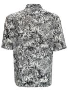 Saint Laurent Floral Viscose Shirt With Jungle Cat Print Saint Laurent Floral Viscose Shirt With Jungle Cat Print - Nero